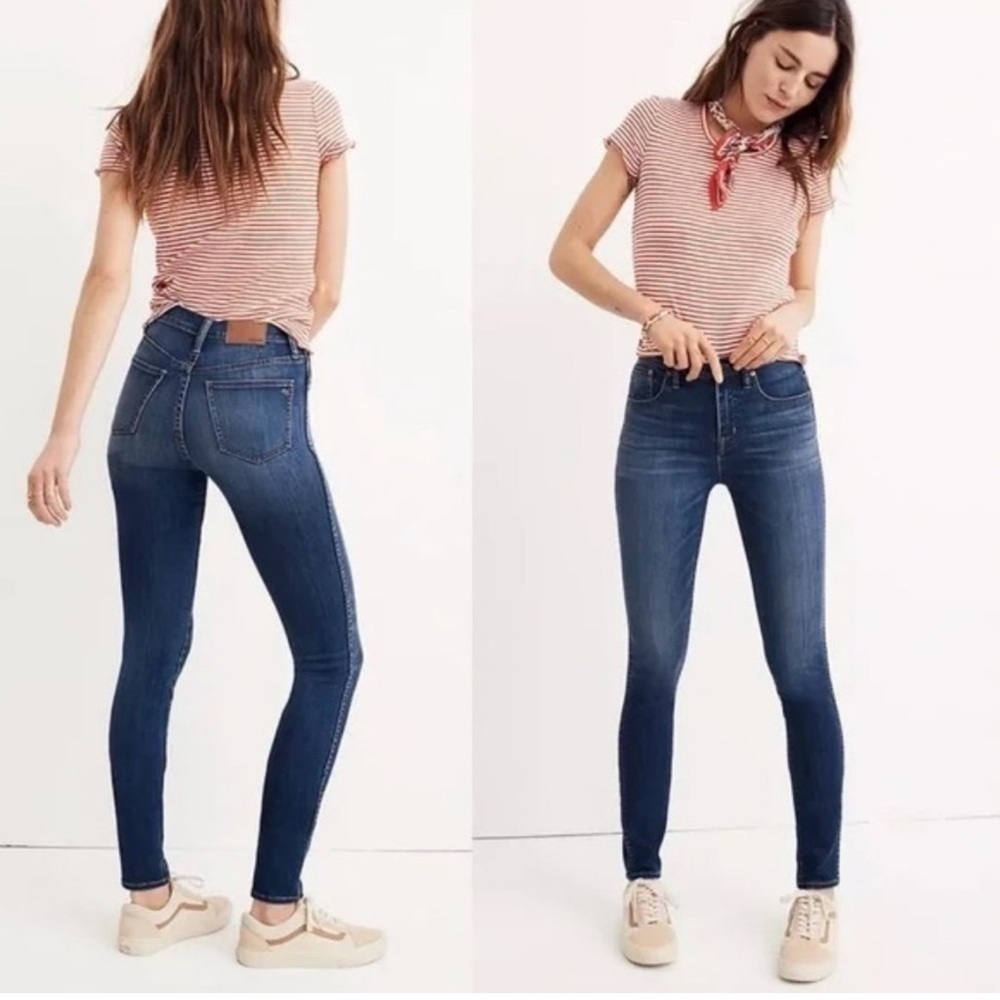 Madewell 10” High-Rise Skinny Raw Hem Danny Jeans - Medium Wash